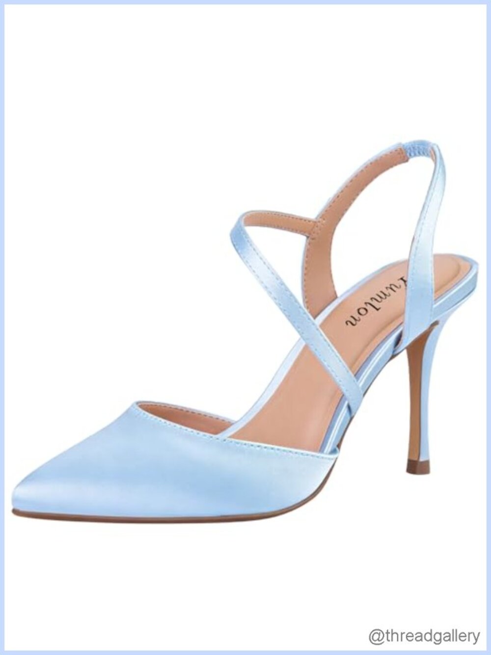 Slingback Heels Pointed Toe Stiletto Satin Faux Leather Pump 3.3 Inch